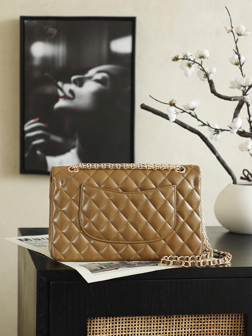 Chanel 26K Flap Classic 11.12 Handbag A01112  Lambskin Tan - Default Title - View 4