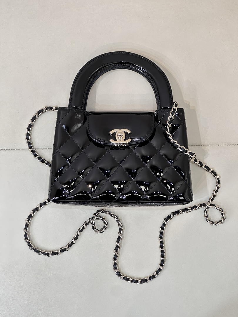 Chanel 26S AS4416 Mini Shopping Bag Mirror Calfskin Black