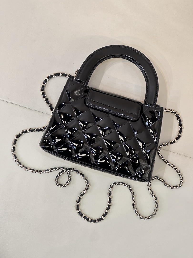 Chanel 26S AS4416 Mini Shopping Bag Mirror Calfskin Black