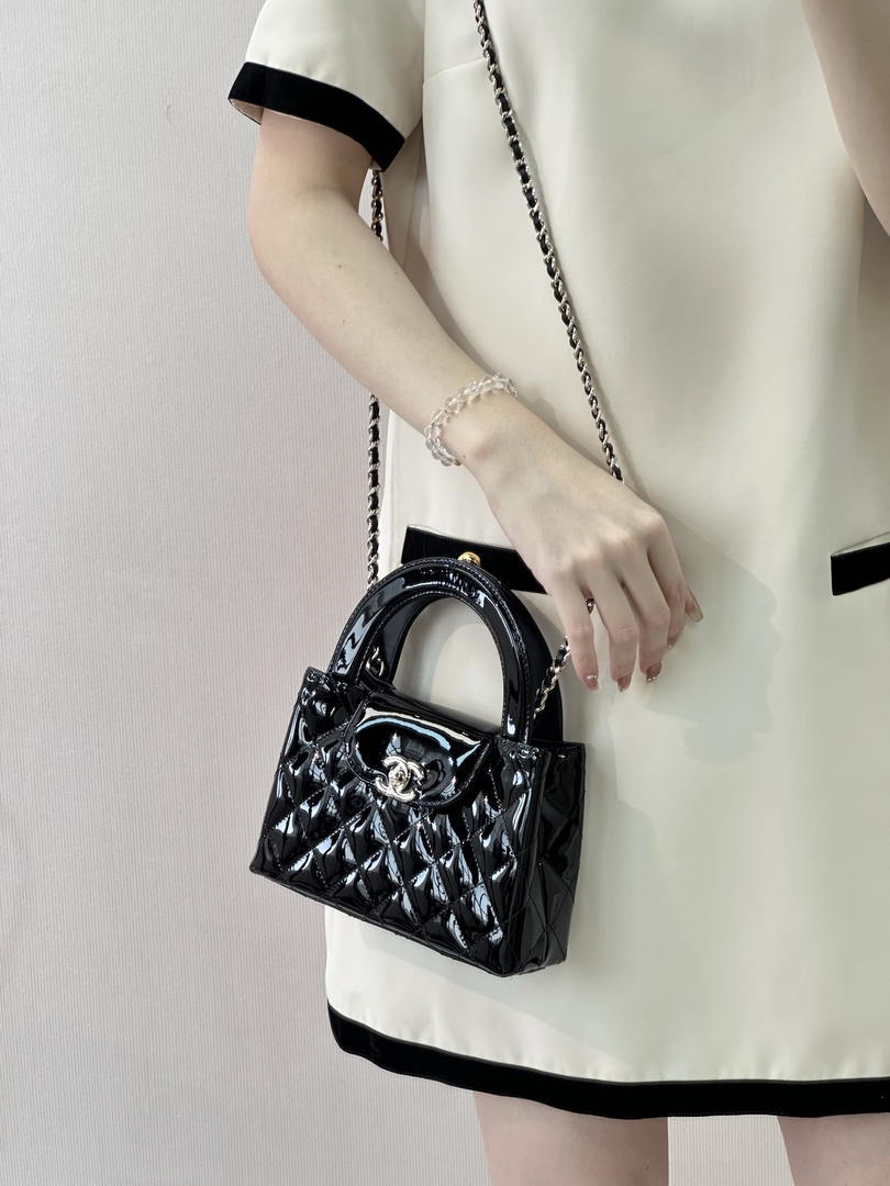 Chanel 26S AS4416 Mini Shopping Bag Mirror Calfskin Black