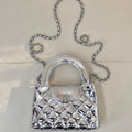 Chanel 26S AS4416 Mini Shopping Bag Mirror Calfskin Silver - Default Title - View 1