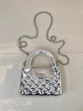 Chanel 26S AS4416 Mini Shopping Bag Mirror Calfskin Silver