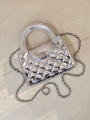 Chanel 26S AS4416 Mini Shopping Bag Mirror Calfskin Silver - Default Title - View 4