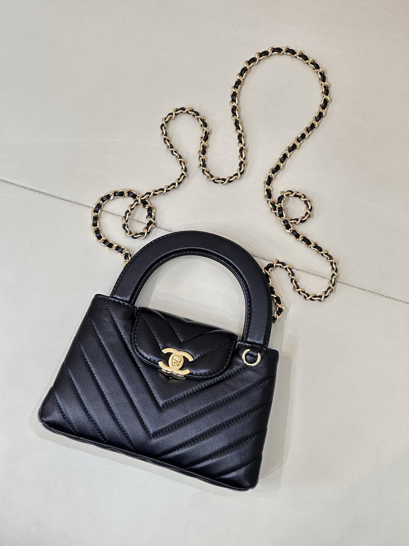 Chanel 26S AS4416 Mini Shopping Bag Shiny Lambskin & Gold-Tone Metal - Default Title - View 2