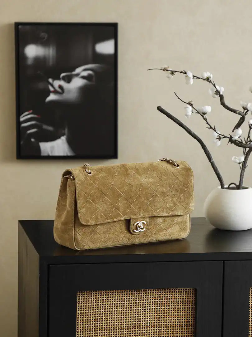 Chanel 26ss Matthieu Blazy Flap bag A00093 Brown suede