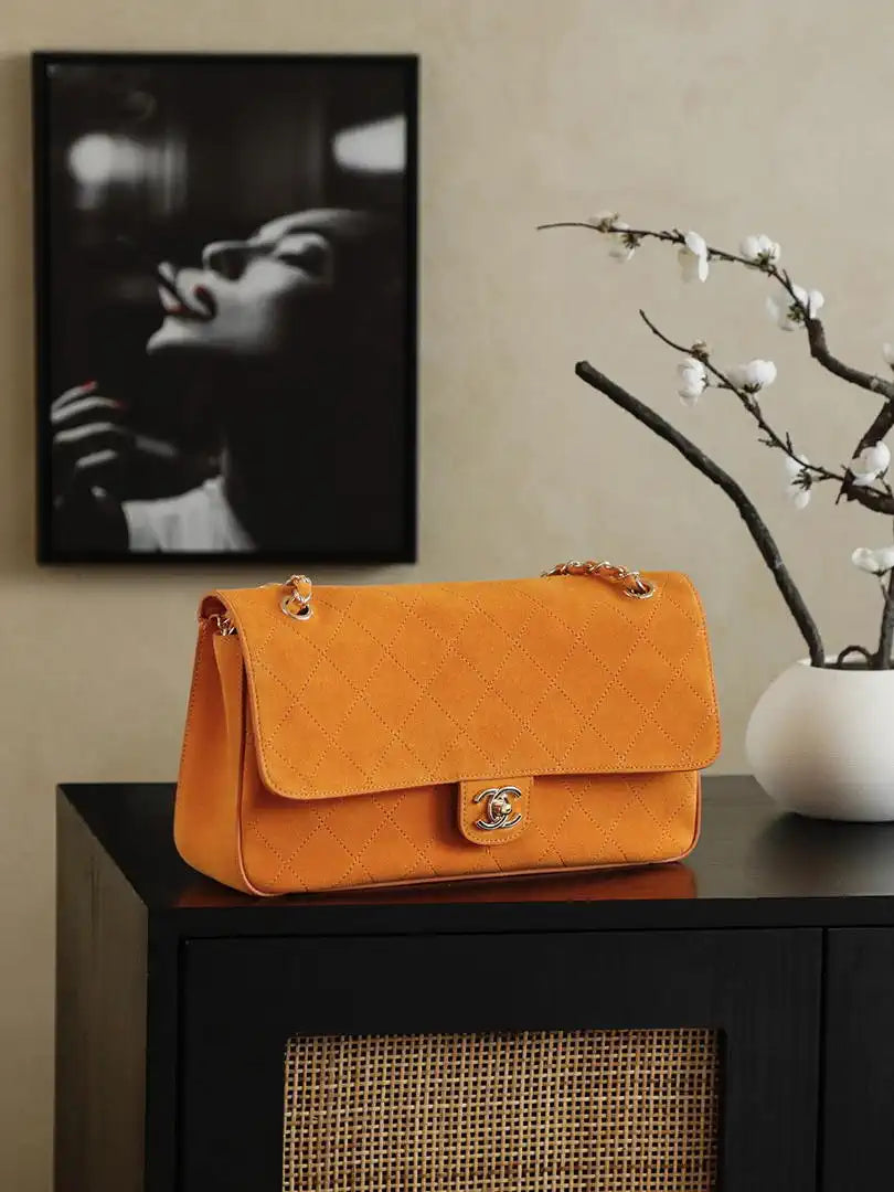 Chanel 26ss Matthieu Blazy Flap bag A00093 Orange suede