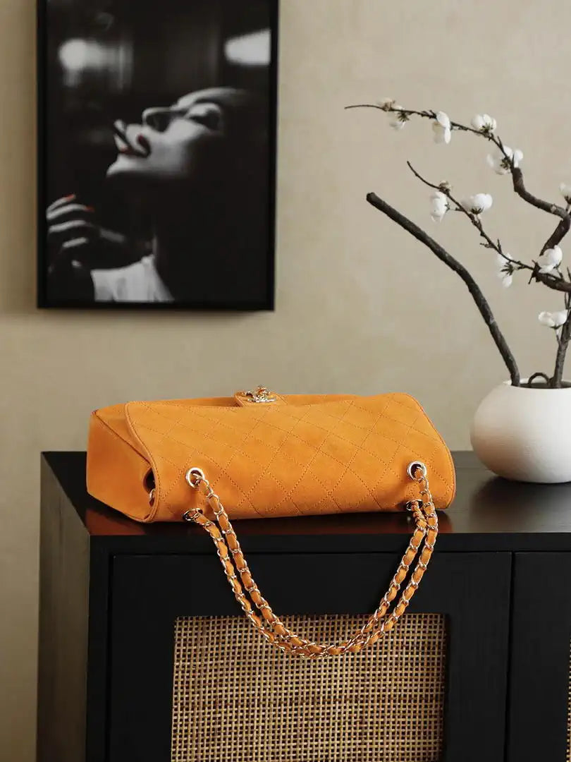 Chanel 26ss Matthieu Blazy Flap bag A00093 Orange suede