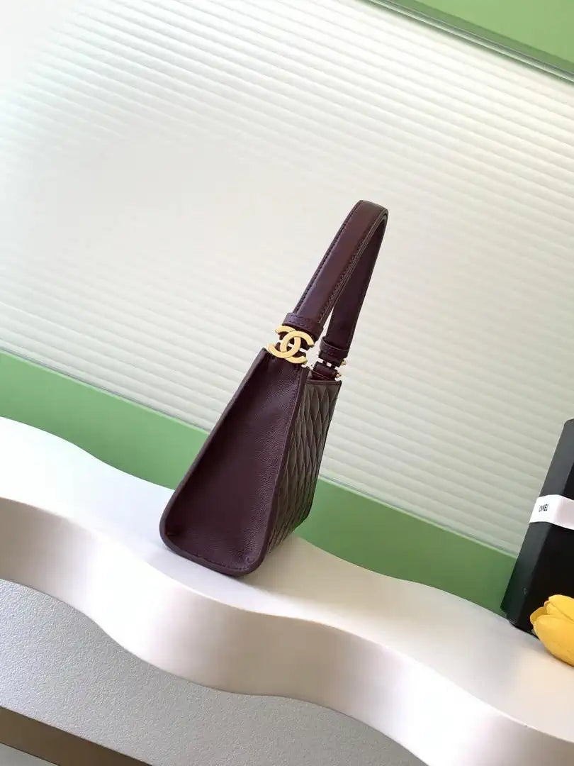Chanel 26X AS6045 Hobo bag Lambskin Wine Red