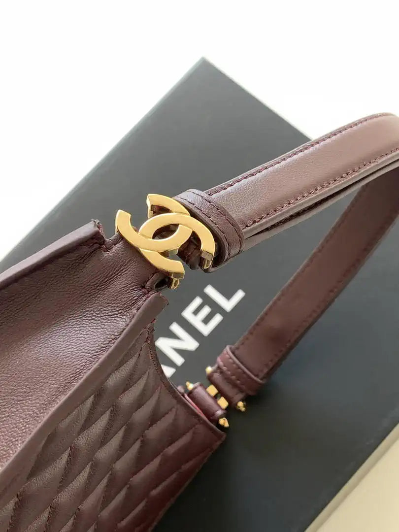 Chanel 26X AS6045 Hobo bag Lambskin Wine Red