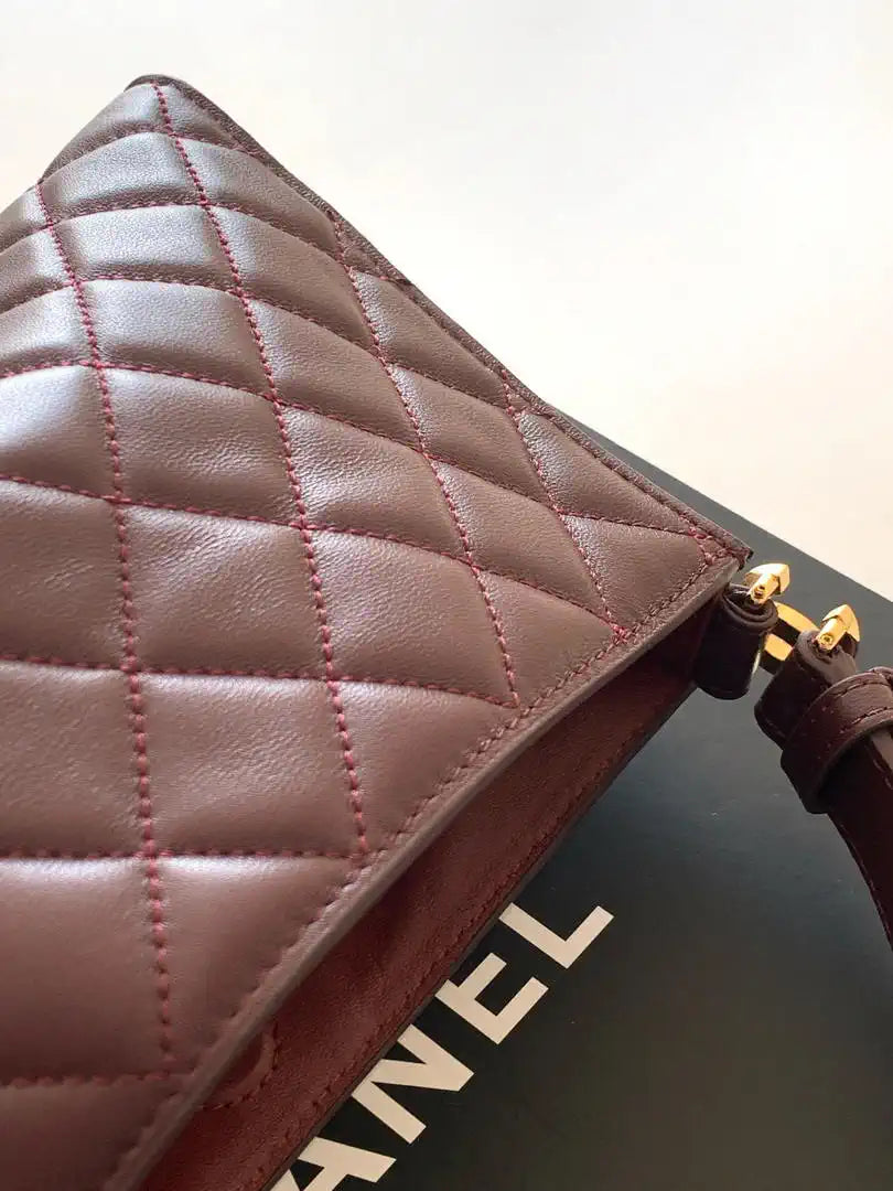 Chanel 26X AS6045 Hobo bag Lambskin Wine Red