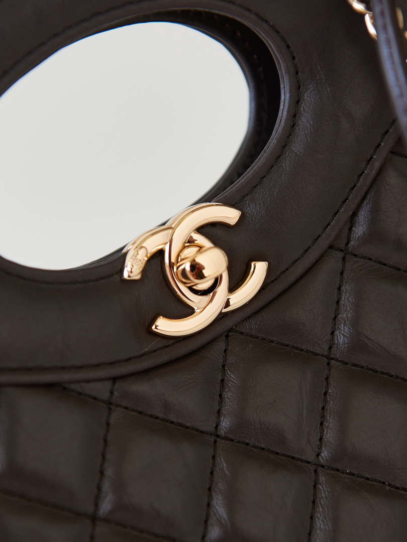 Chanel 31 mini Shopping Chain Lambskin leather AS4133 Bag Dark Brown