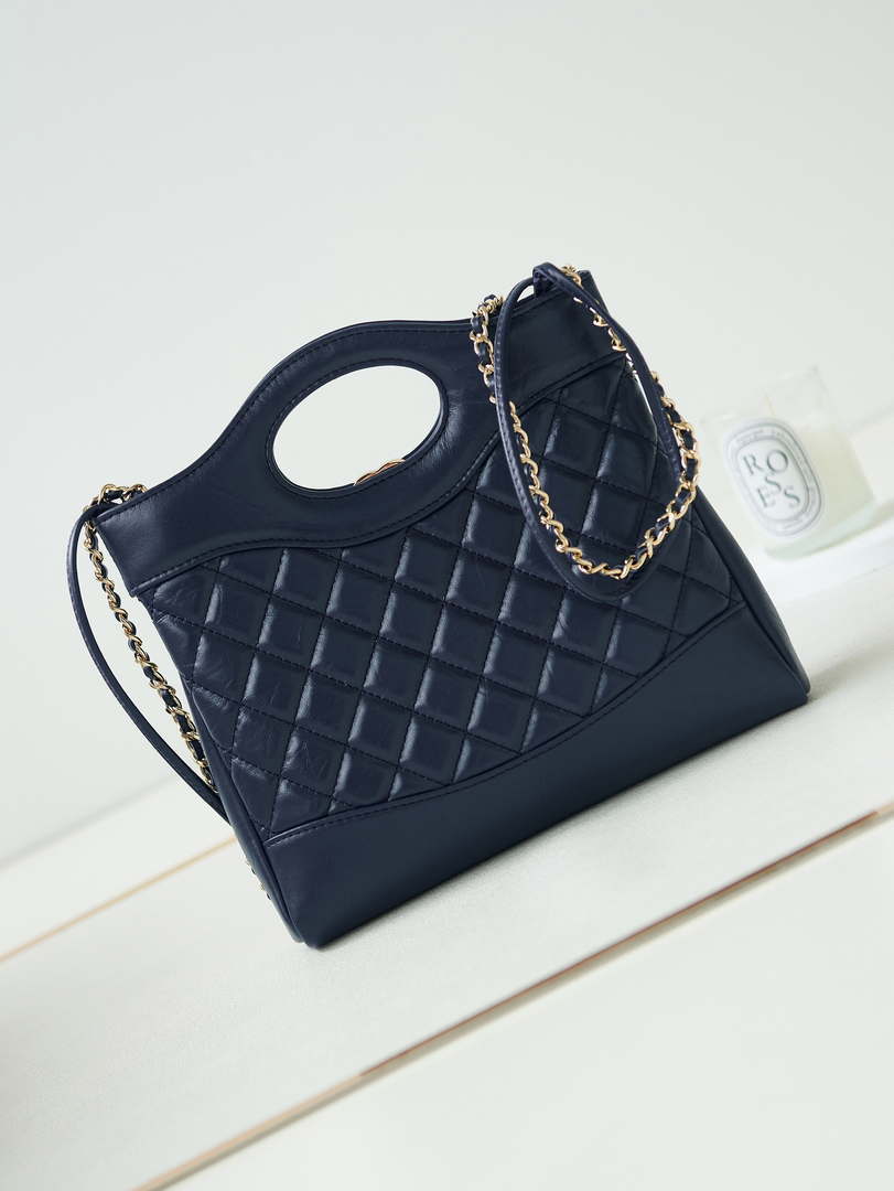 Chanel 31 mini Shopping Chain Lambskin leather AS4133 Bag Navy Blue - Default Title - View 4