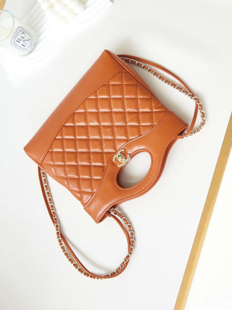Chanel 31 mini Shopping Chain Lambskin leather AS4133 Bag Brown