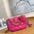 Chanel 3475 Small HOBO Handbag Lambskin & Gold-Tone Metal Rose Red - Default Title - View 1