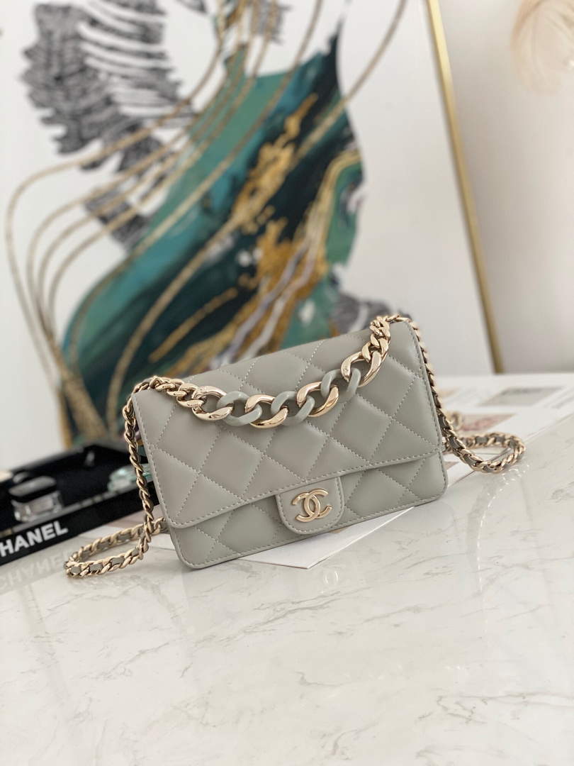 Chanel A81171 Chanel Flap bag Lambskin Grey - Default Title - View 1