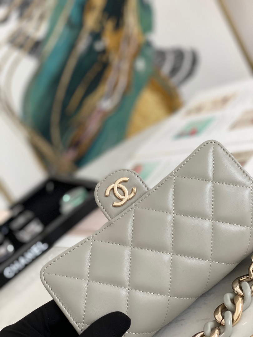 Chanel A81171 Chanel Flap bag Lambskin Grey - Default Title - View 7