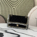 Chanel A01112 25C Flap Classic 11.12 Handbag Tweed and gold metallic Black