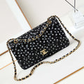 Chanel A01112 Flap Black Lambskin Printed with white CC logo - Default Title - View 1