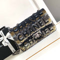 Chanel A01112 Flap Classic 11.12 Handbag 24S letter shape Black shiny sequin - Default Title - View 1
