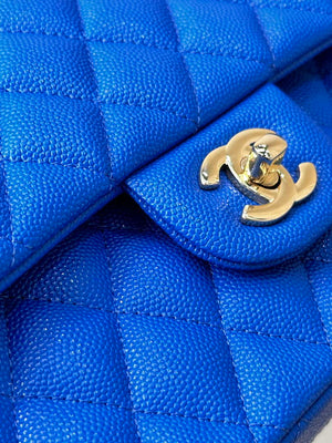 Chanel A01112 Flap Classic 11.12 Handbag Calfskin Blue - Gold - View 4