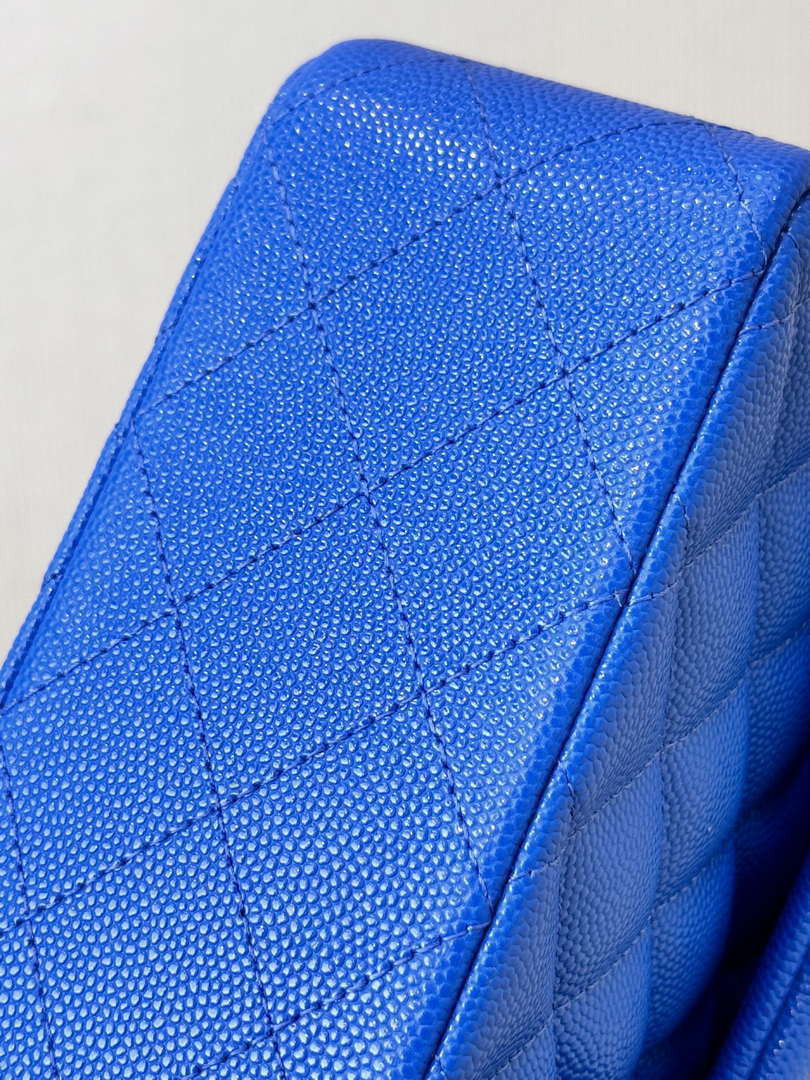 Chanel A01112 Flap Classic 11.12 Handbag Calfskin Blue