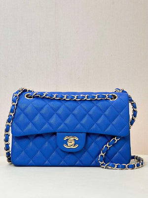 Chanel A01112 Flap Classic 11.12 Handbag Calfskin Blue - Gold - View 10