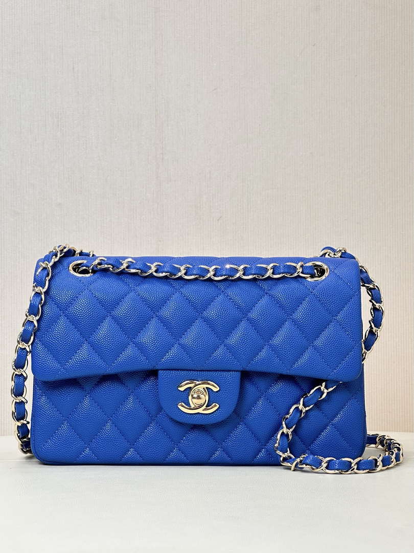 Chanel A01112 Flap Classic 11.12 Handbag Calfskin Blue