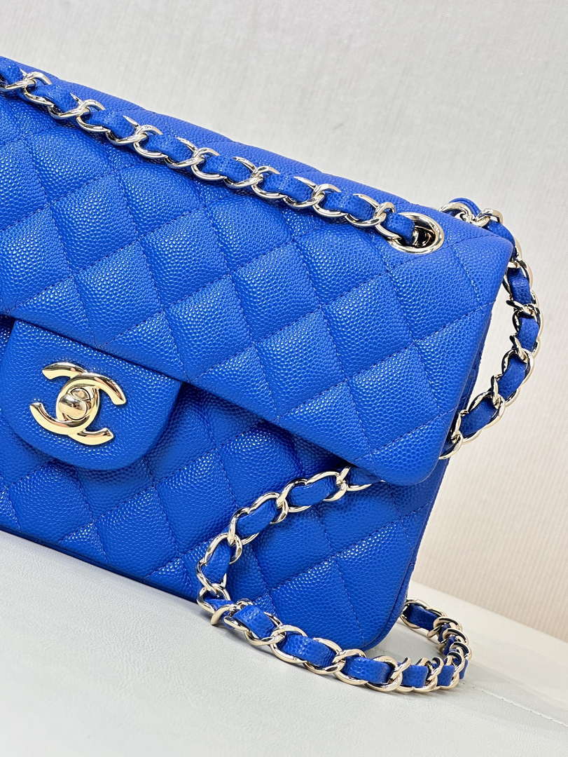 Chanel A01112 Flap Classic 11.12 Handbag Calfskin Blue