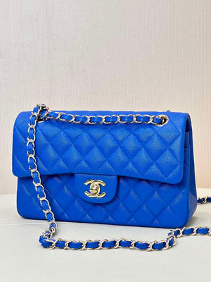 Chanel A01112 Flap Classic 11.12 Handbag Calfskin Blue - Gold - View 12