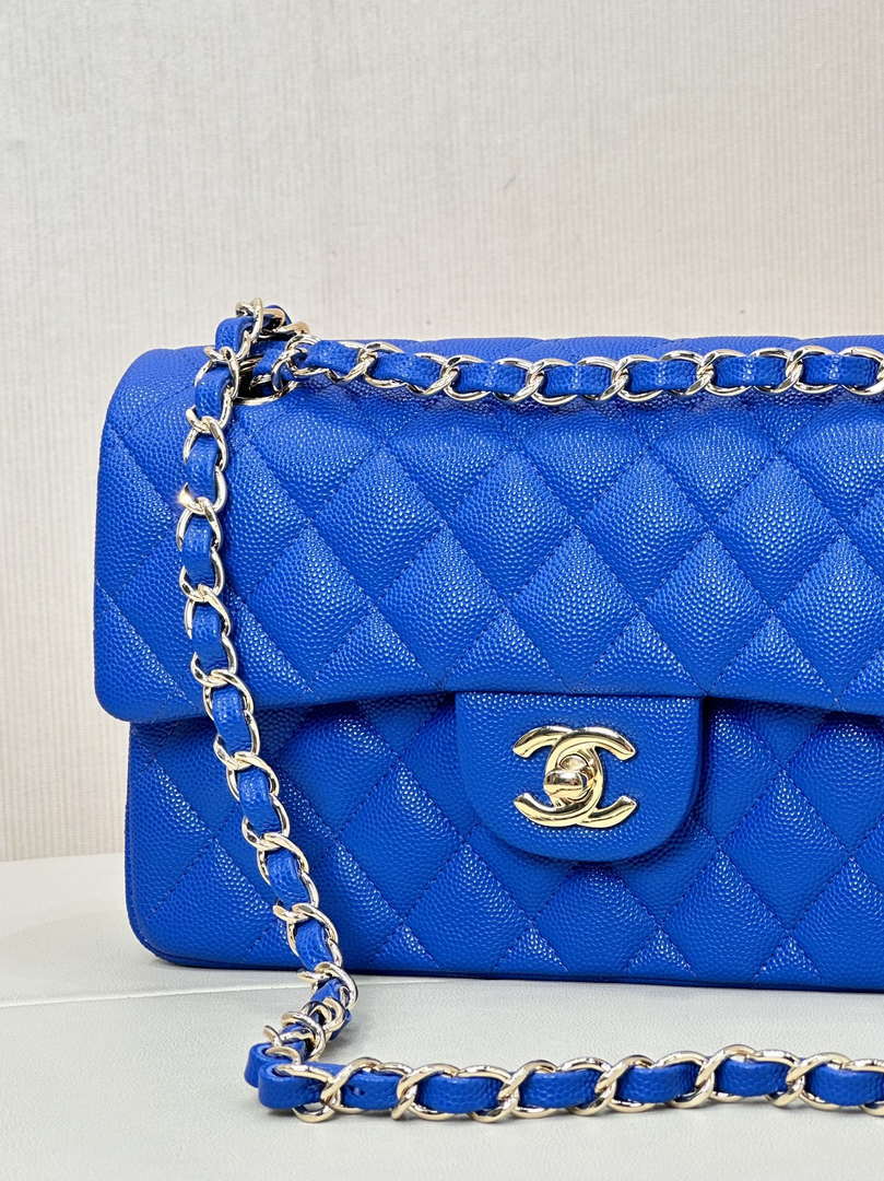Chanel A01112 Flap Classic 11.12 Handbag Calfskin Blue