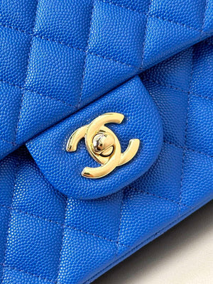 Chanel A01112 Flap Classic 11.12 Handbag Calfskin Blue - Gold - View 14