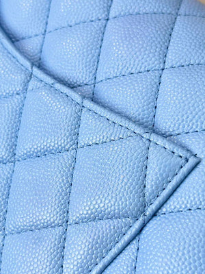Chanel A01112 Flap Classic 11.12 Handbag Calfskin Gold Light Blue - Default Title - View 6