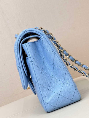 Chanel A01112 Flap Classic 11.12 Handbag Calfskin Gold Light Blue - Default Title - View 15