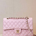Chanel A01112 Flap Classic 11.12 Handbag Calfskin Gold Light Pink - Default Title - View 1