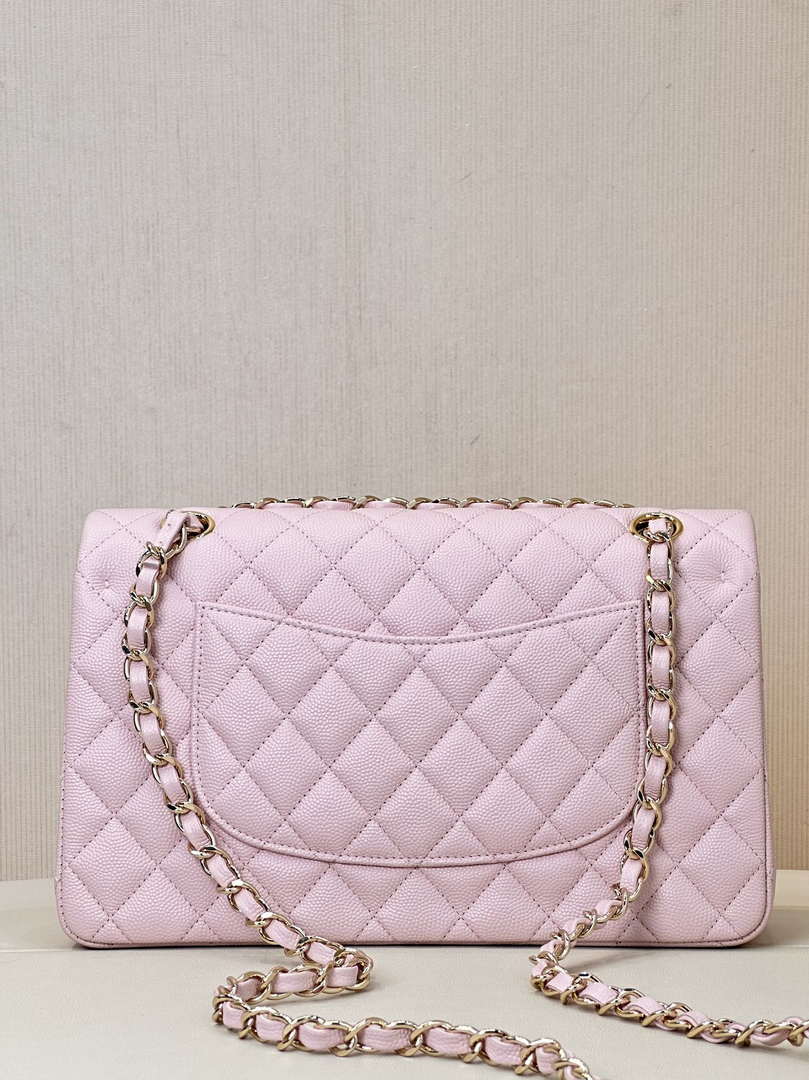 Chanel A01112 Flap Classic 11.12 Handbag Calfskin Gold Light Pink