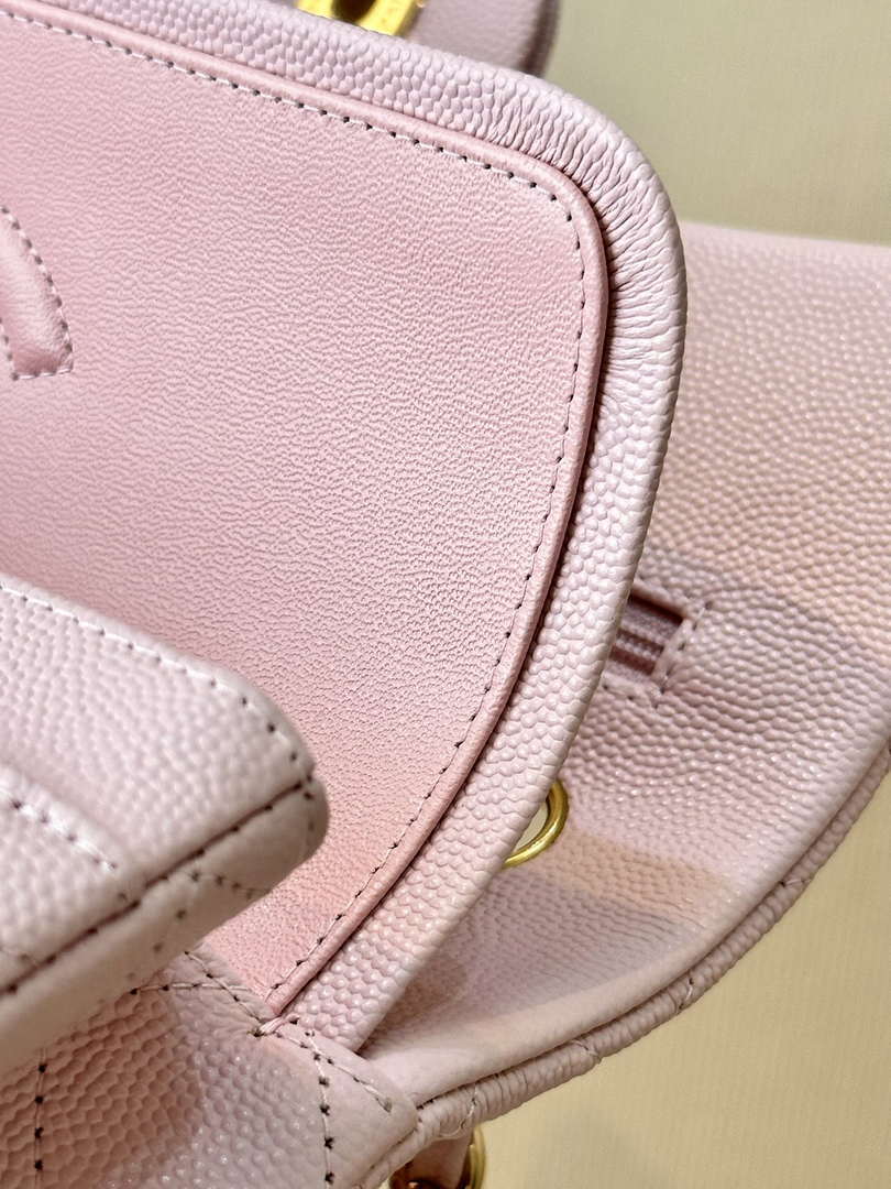 Chanel A01112 Flap Classic 11.12 Handbag Calfskin Gold Light Pink