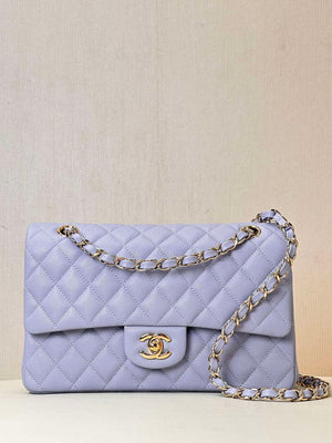 Chanel A01112 Flap Classic 11.12 Handbag Calfskin & Gold-Tone Metal Light Purple - Default Title - View 1