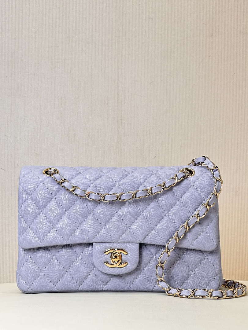 Chanel A01112 Flap Classic 11.12 Handbag Calfskin & Gold-Tone Metal Light Purple