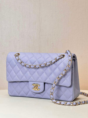 Chanel A01112 Flap Classic 11.12 Handbag Calfskin & Gold-Tone Metal Light Purple - Default Title - View 3