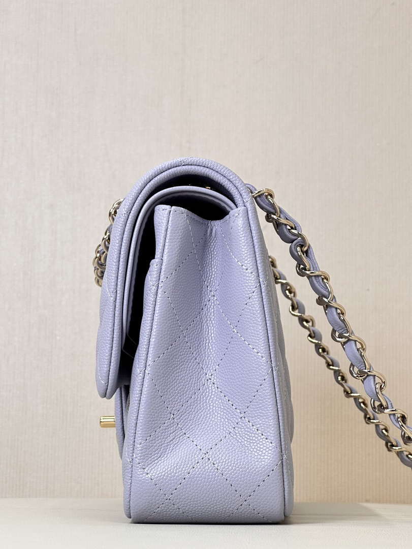 Chanel A01112 Flap Classic 11.12 Handbag Calfskin & Gold-Tone Metal Light Purple