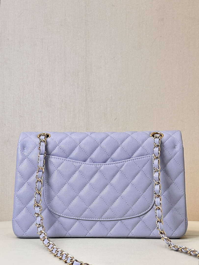 Chanel A01112 Flap Classic 11.12 Handbag Calfskin & Gold-Tone Metal Light Purple