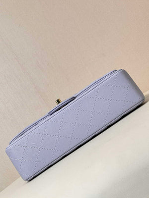 Chanel A01112 Flap Classic 11.12 Handbag Calfskin & Gold-Tone Metal Light Purple - Default Title - View 9