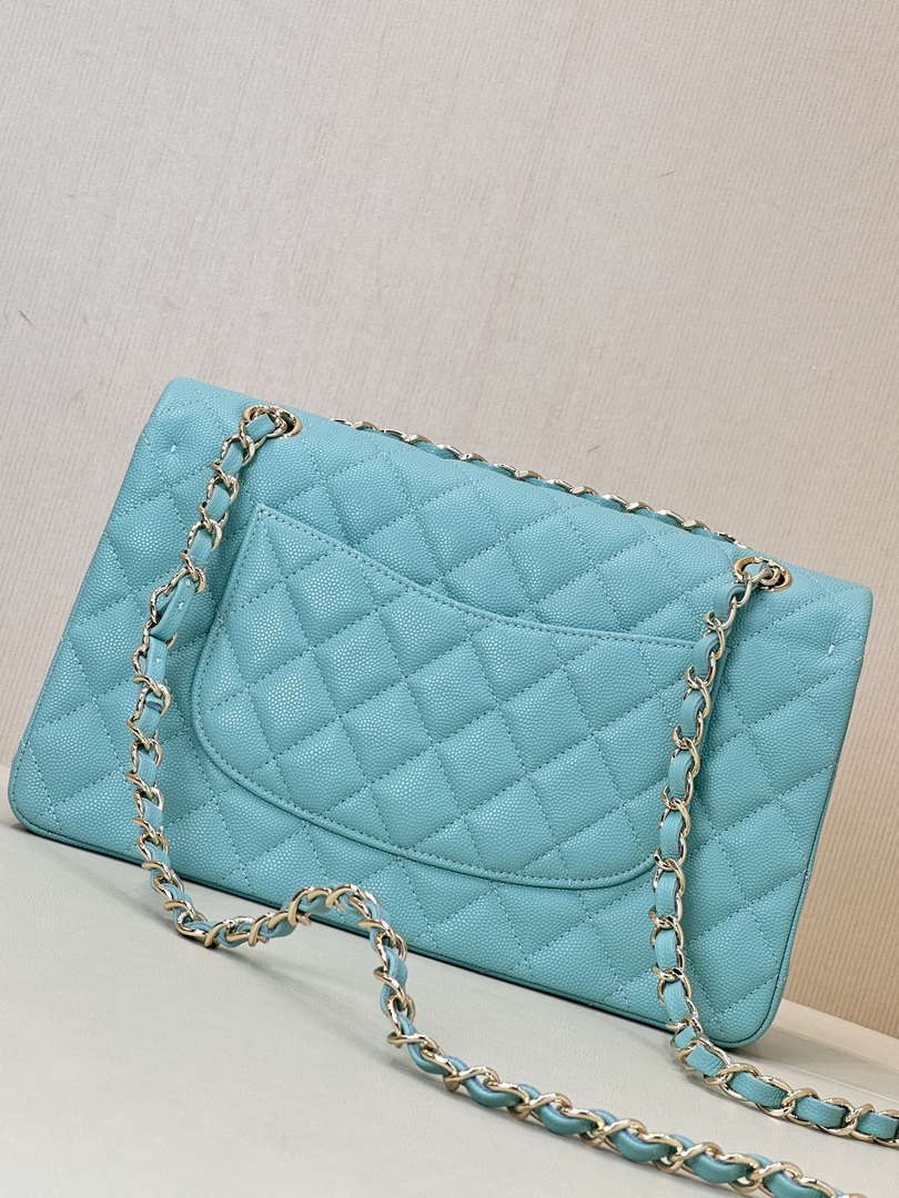 Chanel A01112 Flap Classic 11.12 Handbag Calfskin Gold Sky Blue - Default Title - View 16