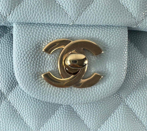 Chanel A01112 Flap Classic 11.12 Handbag Calfskin & Gold-Tone Metal Lake Blue - Default Title - View 3