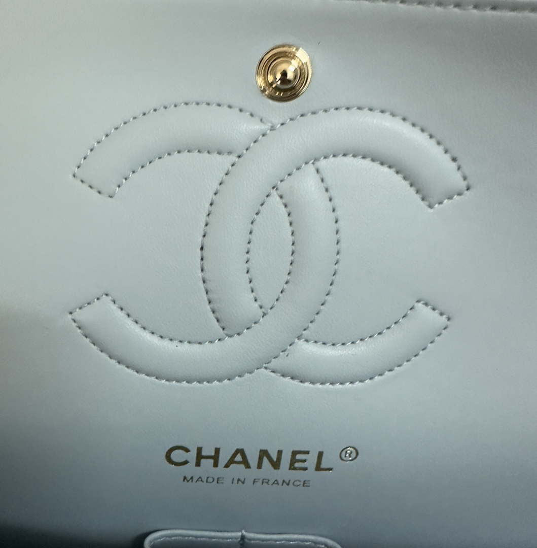 Chanel A01112 Flap Classic 11.12 Handbag Calfskin & Gold-Tone Metal Lake Blue - Default Title - View 8