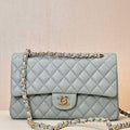Chanel A01112 Flap Classic 11.12 Handbag Calfskin & Gold-Tone Metal Gray - Default Title - View 1