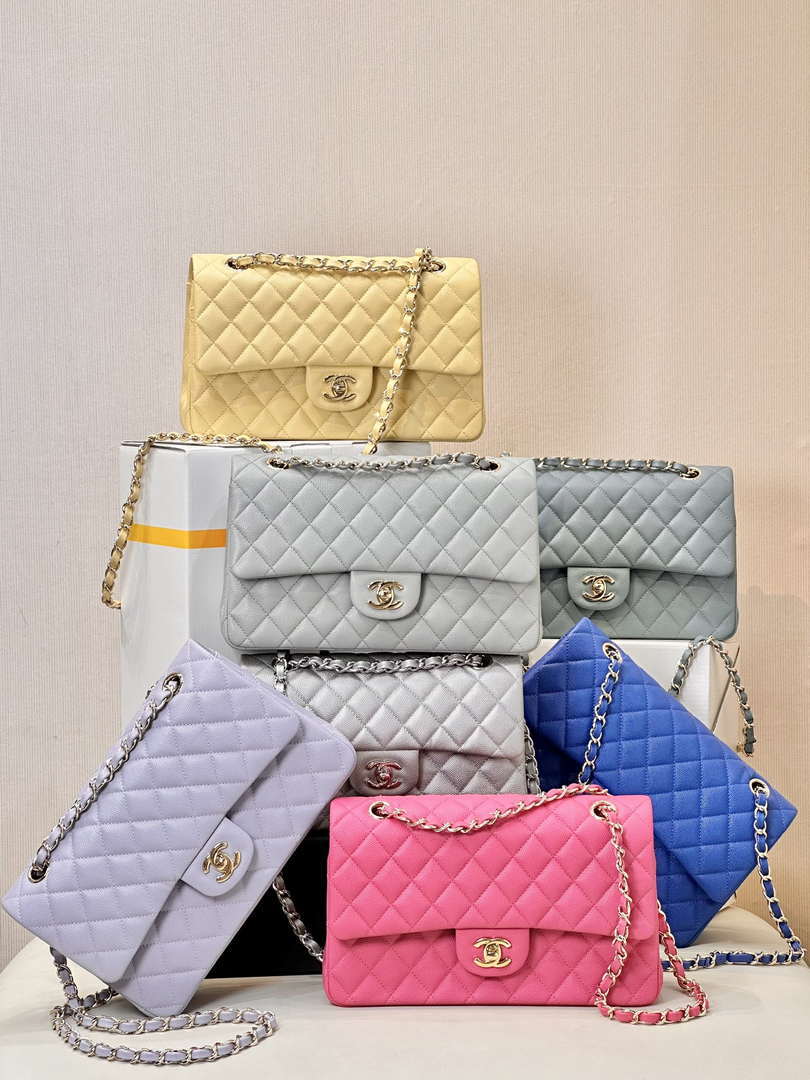 Chanel A01112 Flap Classic 11.12 Handbag Calfskin & Gold-Tone Metal Gray