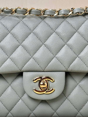 Chanel A01112 Flap Classic 11.12 Handbag Calfskin & Gold-Tone Metal Gray - Default Title - View 2