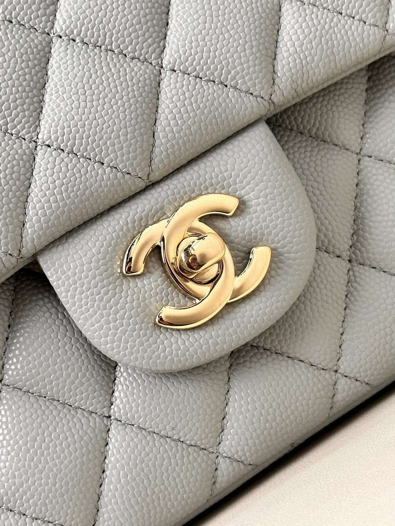 Chanel A01112 Flap Classic 11.12 Handbag Calfskin & Gold-Tone Metal Gray - Default Title - View 5