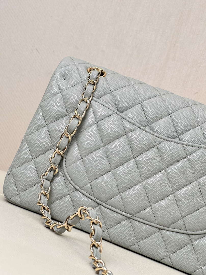 Chanel A01112 Flap Classic 11.12 Handbag Calfskin & Gold-Tone Metal Gray - Default Title - View 8